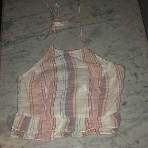 Striped halter crop top